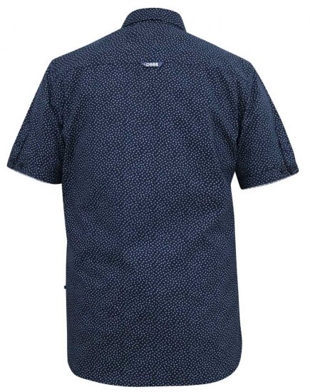 D555 BRODY S/S Micro AO Print Shirt Navy - Camicie - Camicie Taglie Forti Uomo