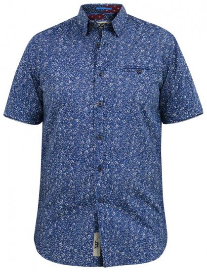 D555 KYLE S/S Micro AO Print Shirt Blue - Camicie - Camicie Taglie Forti Uomo