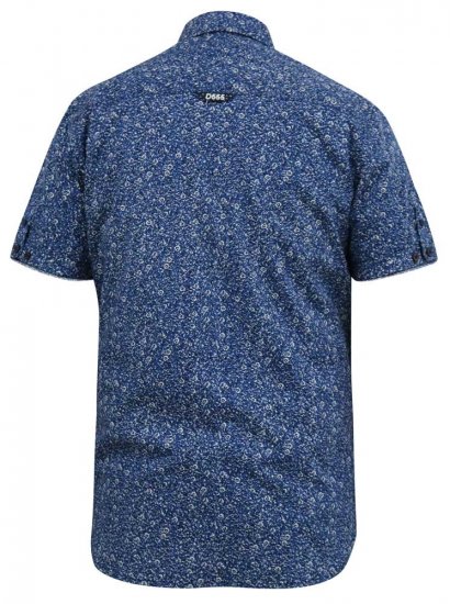 D555 KYLE S/S Micro AO Print Shirt Blue - Camicie - Camicie Taglie Forti Uomo