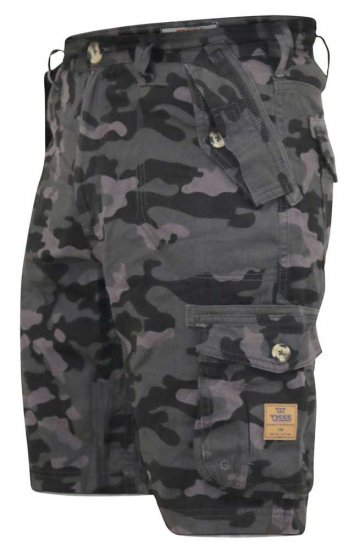 D555 ZAVIER Camo Cotton Cargo Shorts - Shorts - Pantaloncini Uomo Taglie Forti