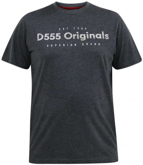 D555 ALFRED 2-Pack Brand Carrier Printed Crew Neck T-Shirts - Magliette - Magliette Uomo Taglie Forti