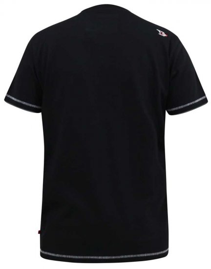 D555 BENNY LA Camo Printed Crew Neck T-Shirt Black - Magliette - Magliette Uomo Taglie Forti
