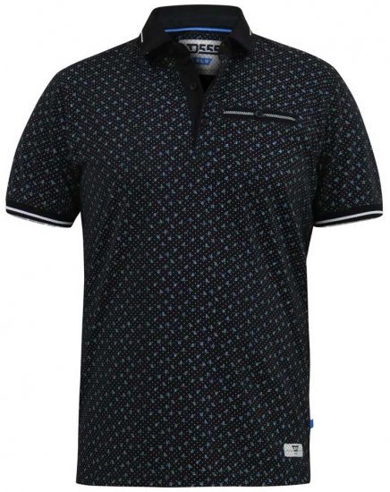 D555 WILSON AO Printed Polo Shirt Black - Polo - Polo Uomo Taglie Forti