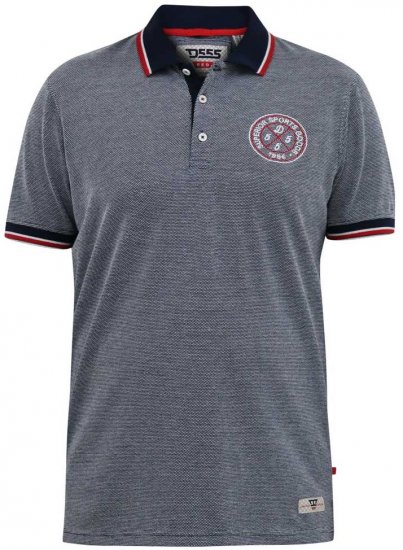 D555 KEMSTON Birds Eye Pique Polo Navy/White - Polo - Polo Uomo Taglie Forti