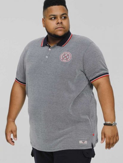 D555 KEMSTON Birds Eye Pique Polo Navy/White - Polo - Polo Uomo Taglie Forti