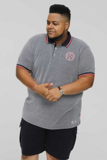 D555 KEMSTON Birds Eye Pique Polo Navy/White - Polo - Polo Uomo Taglie Forti