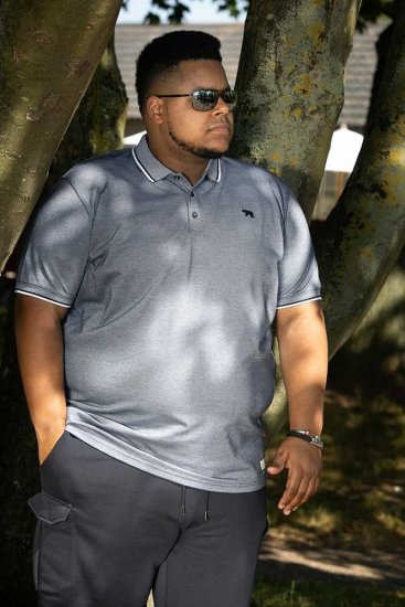 D555 GIBRALTAR Pique Polo Blue - Polo - Polo Uomo Taglie Forti