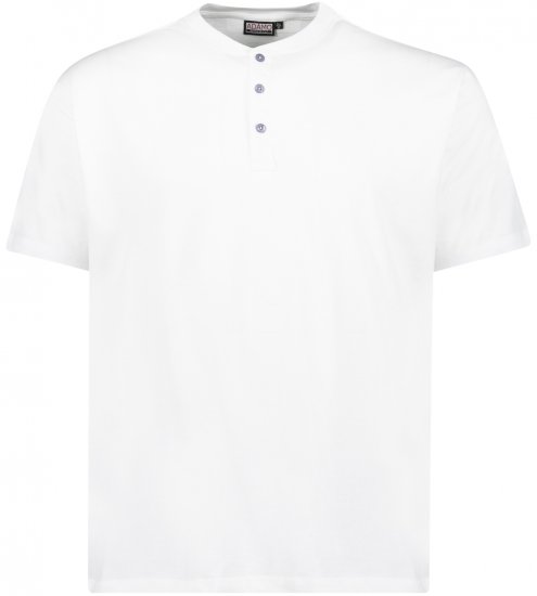 Adamo Silas Regular fit Serafino T-shirt White - Magliette - Magliette Uomo Taglie Forti