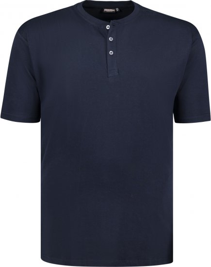 Adamo Silas Regular fit Serafino T-shirt Navy - Magliette - Magliette Uomo Taglie Forti