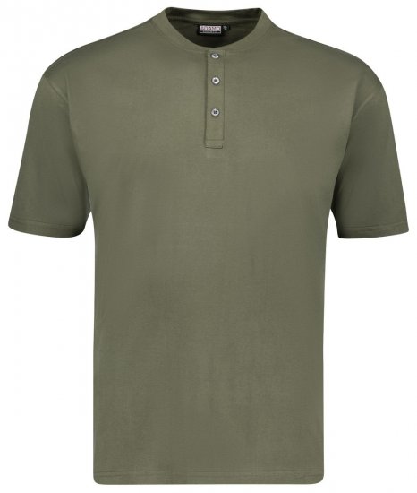 Adamo 139011 T-shirt Serafino Verde oliva - Magliette - Magliette Uomo Taglie Forti