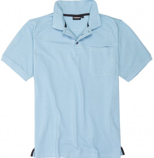 Adamo Klaas Regular fit Polo Shirt with Pocket Light Blue - Polo - Polo Uomo Taglie Forti