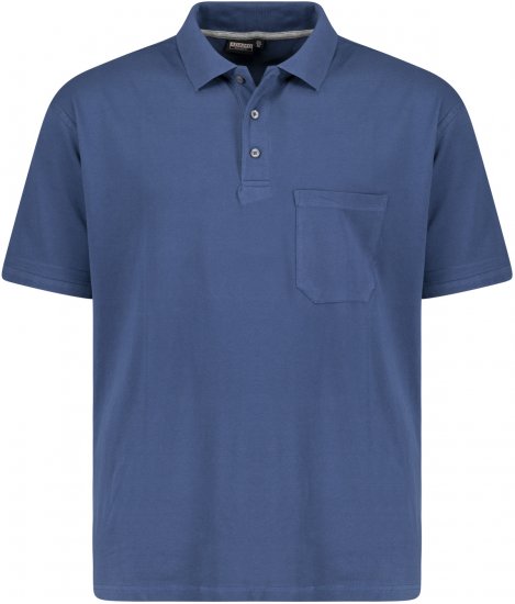 Adamo Klaas Regular fit Polo Shirt with Pocket Denim Blue - Polo - Polo Uomo Taglie Forti