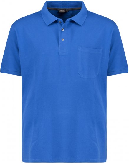 Adamo Klaas Regular fit Polo Shirt with Pocket Azur Blue - Polo - Polo Uomo Taglie Forti