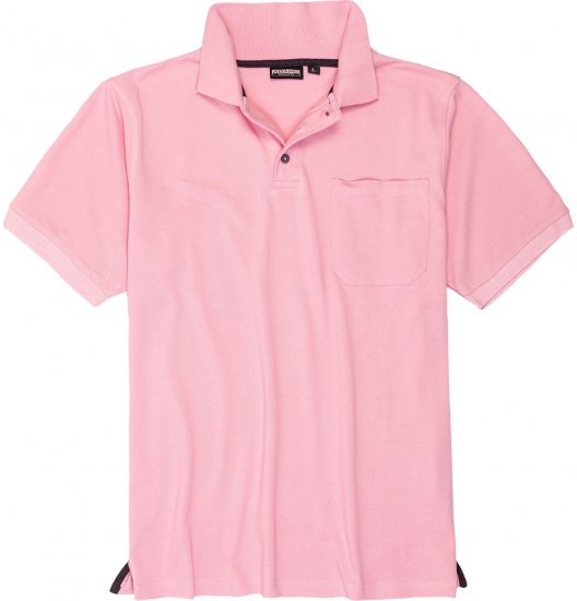 Adamo Klaas Regular fit Polo Shirt with Pocket Pink - Polo - Polo Uomo Taglie Forti