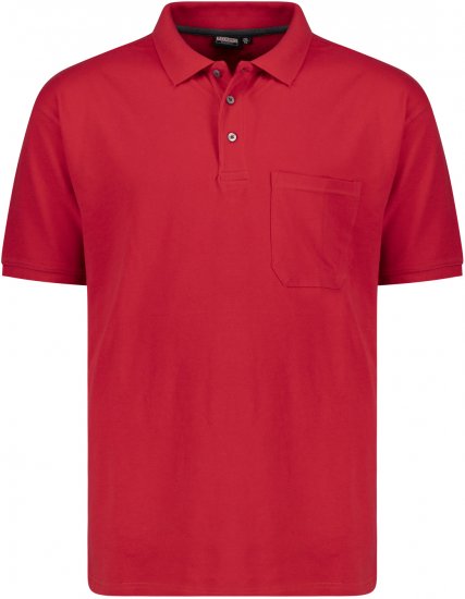 Adamo Klaas Regular fit Polo Shirt with Pocket Red - Polo - Polo Uomo Taglie Forti