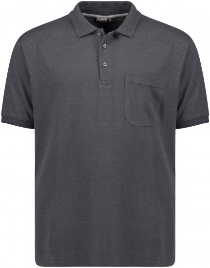 Adamo Klaas Regular fit Polo Shirt with Pocket Charcoal - Polo - Polo Uomo Taglie Forti