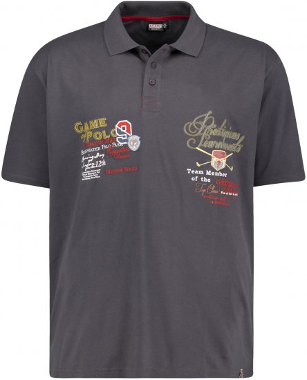 Adamo DURBAN Regular fit Polo Shirt Charocal - Polo - Polo Uomo Taglie Forti