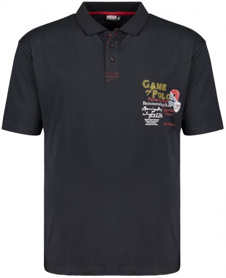 Adamo Perth Printed Polo Shirt Black - Polo - Polo Uomo Taglie Forti