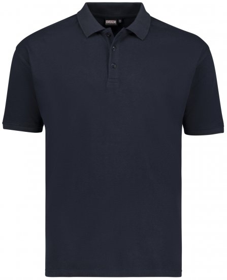 Adamo Stephan Waffelpique Poloshirt Navy - Polo - Polo Uomo Taglie Forti