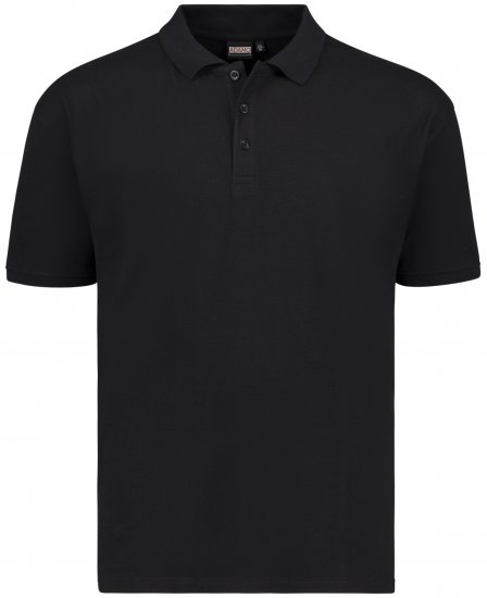 Adamo Stephan Waffelpique Poloshirt Black - Polo - Polo Uomo Taglie Forti