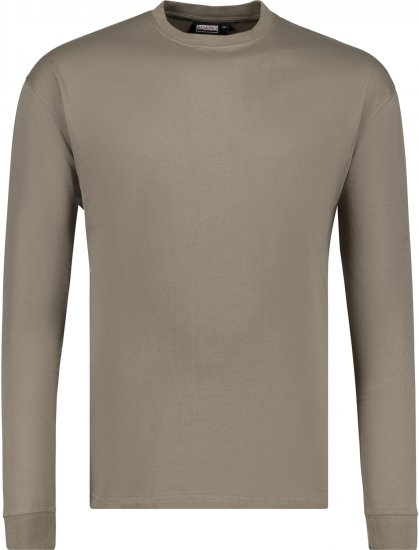Adamo Floyd Comfort fit Long sleeve T-shirt Khaki - Magliette - Magliette Uomo Taglie Forti