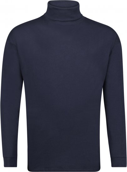 Adamo Fabio Comfort fit Turtleneck Long sleeve T-shirt Navy - Magliette - Magliette Uomo Taglie Forti