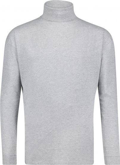Adamo Fabio Comfort fit Turtleneck Long sleeve T-shirt Grey - Magliette - Magliette Uomo Taglie Forti