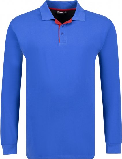 Adamo Peter Comfort fit Long sleeve Polo Blue - Polo - Polo Uomo Taglie Forti