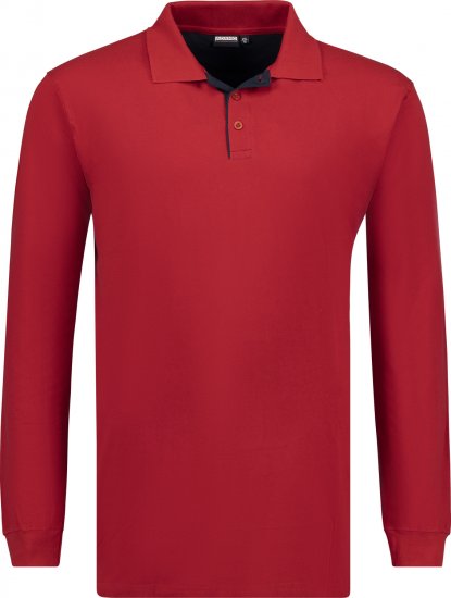 Adamo Peter Comfort fit Long sleeve Polo Red - Polo - Polo Uomo Taglie Forti