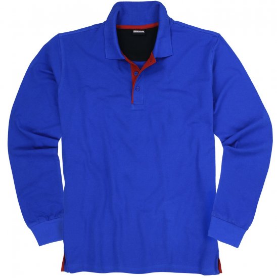 Adamo Peter Comfort fit Long sleeve Polo Blue - Polo - Polo Uomo Taglie Forti