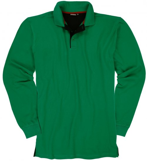 Adamo Peter Comfort fit Long sleeve Polo Green - Polo - Polo Uomo Taglie Forti
