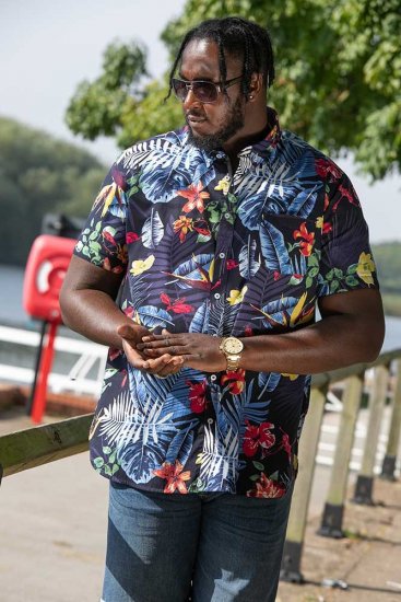 D555 TOBY Multi Colour Hawaiian AO Print Shirt - Camicie - Camicie Taglie Forti Uomo