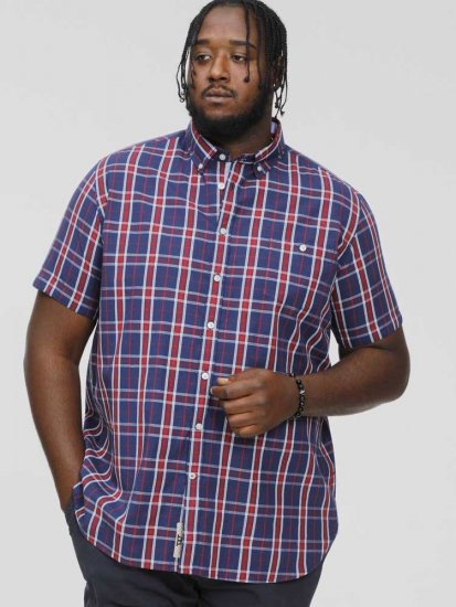 D555 ROYSTON S/S Shirt Navy - Camicie - Camicie Taglie Forti Uomo