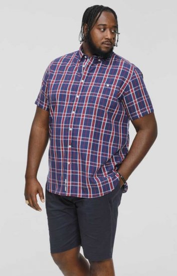 D555 ROYSTON S/S Shirt Navy - Camicie - Camicie Taglie Forti Uomo