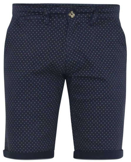 D555 DUDLEY AO Printed Stretch Chino Shorts Navy - Shorts - Pantaloncini Uomo Taglie Forti
