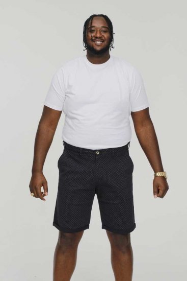 D555 DUDLEY AO Printed Stretch Chino Shorts Navy - Shorts - Pantaloncini Uomo Taglie Forti