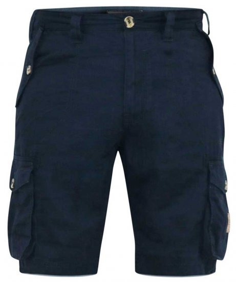 D555 RODNEY Cotton Cargo Shorts Navy - Shorts - Pantaloncini Uomo Taglie Forti