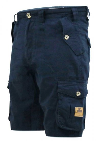 D555 RODNEY Cotton Cargo Shorts Navy - Shorts - Pantaloncini Uomo Taglie Forti