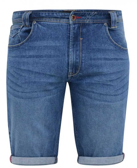 D555 JONES Stretch Denim Shorts Blue Stonewash - Shorts - Pantaloncini Uomo Taglie Forti