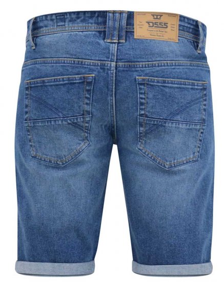 D555 JONES Stretch Denim Shorts Blue Stonewash - Shorts - Pantaloncini Uomo Taglie Forti