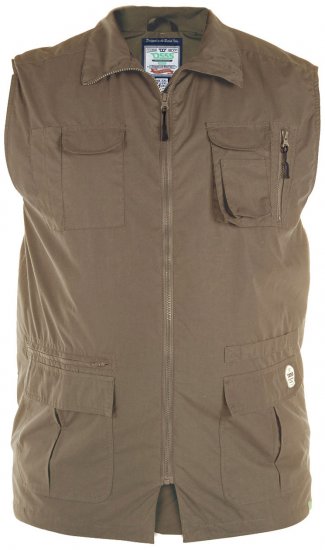 D555 Enzo Multi Pocket Waistcoat Brown - Abbigliamento sportivo & Outdoor - Abbigliamento Sportivo Uomo Taglie Forti
