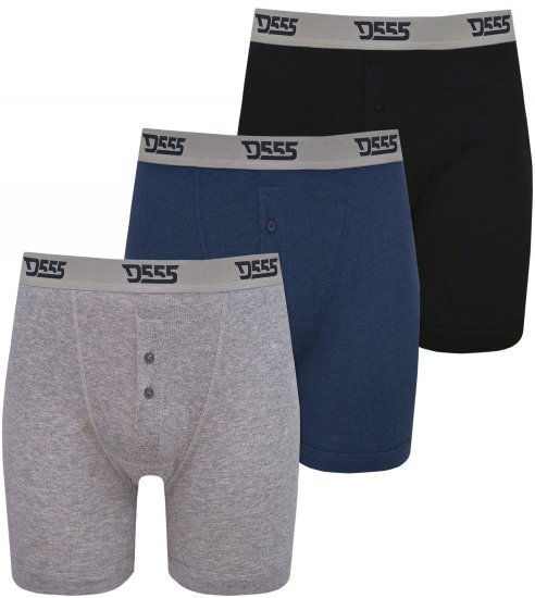 Duke Driver Boxershorts Black, Grey, Navy 3-Pack - Intimo & costumi da bagno - Intimo Taglie Forti Uomo