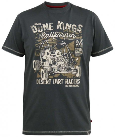 D555 BENNETT Dune Kings Buggy Printed Crew Neck T-Shirt Khaki - Magliette - Magliette Uomo Taglie Forti