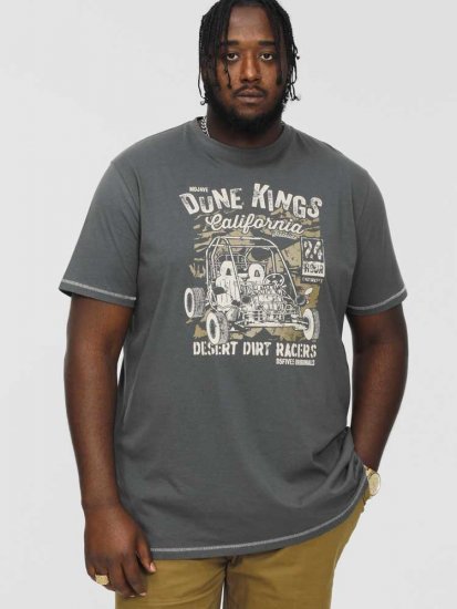 D555 BENNETT Dune Kings Buggy Printed Crew Neck T-Shirt Khaki - Magliette - Magliette Uomo Taglie Forti