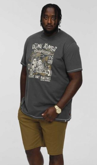 D555 BENNETT Dune Kings Buggy Printed Crew Neck T-Shirt Khaki - Magliette - Magliette Uomo Taglie Forti