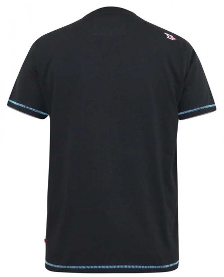 D555 BINGHAM State Of Miami Printed Crew Neck T-Shirt Black - Magliette - Magliette Uomo Taglie Forti