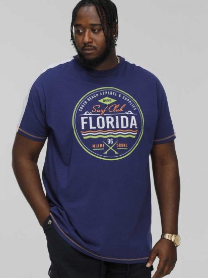 D555 CADMAN Florida Surf Club Printed Crew Neck T-Shirt - Magliette - Magliette Uomo Taglie Forti