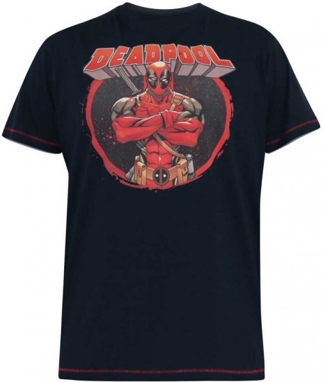 D555 WADE Official Deadpool Printed T-Shirt Dark Navy - Magliette - Magliette Uomo Taglie Forti