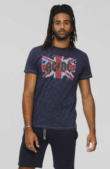 D555 DENNIS Official AC/DC Printed Crew Neck T-Shirt Navy Reno - Magliette - Magliette Uomo Taglie Forti