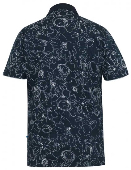 D555 ROLAND Printed Polo Shirt Navy - Polo - Polo Uomo Taglie Forti